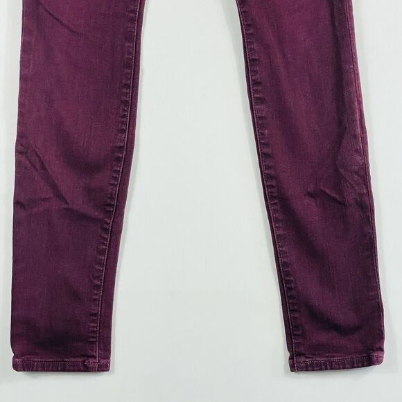 Joe's Jeans Coated Burgundy Purple The Skinny Midrise Denim Jeans‎ Women's 26 - Picture 3 of 6